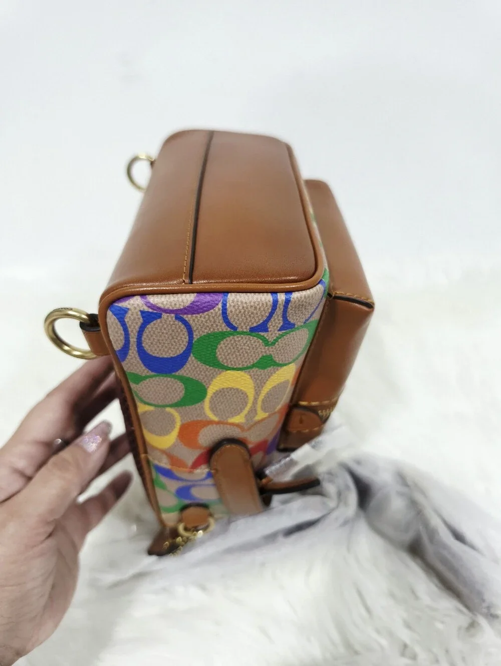 Coach Charter Backpack 18 Rainbow Signature Canvas Leather New With Tags